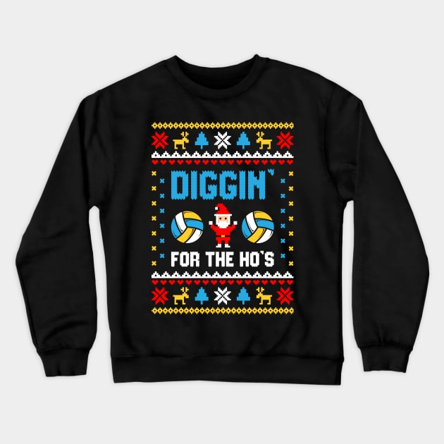 Im Digging Christmas Funny Volleyball Crewneck Sweatshirt by Hobbybox